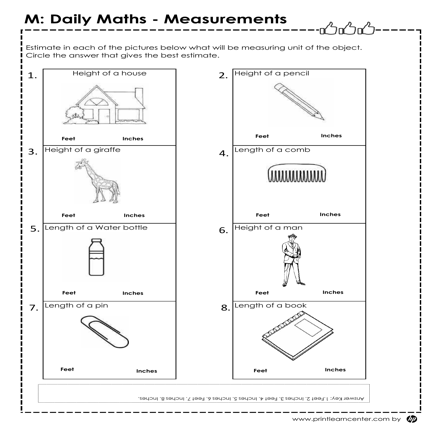 Measuring Units Worksheet Key